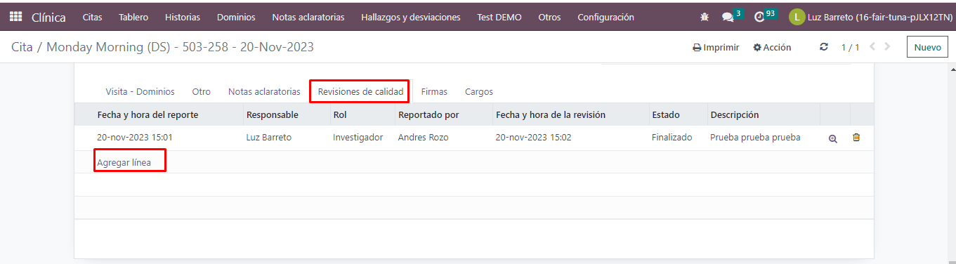 Citas Revisiones de Calidad