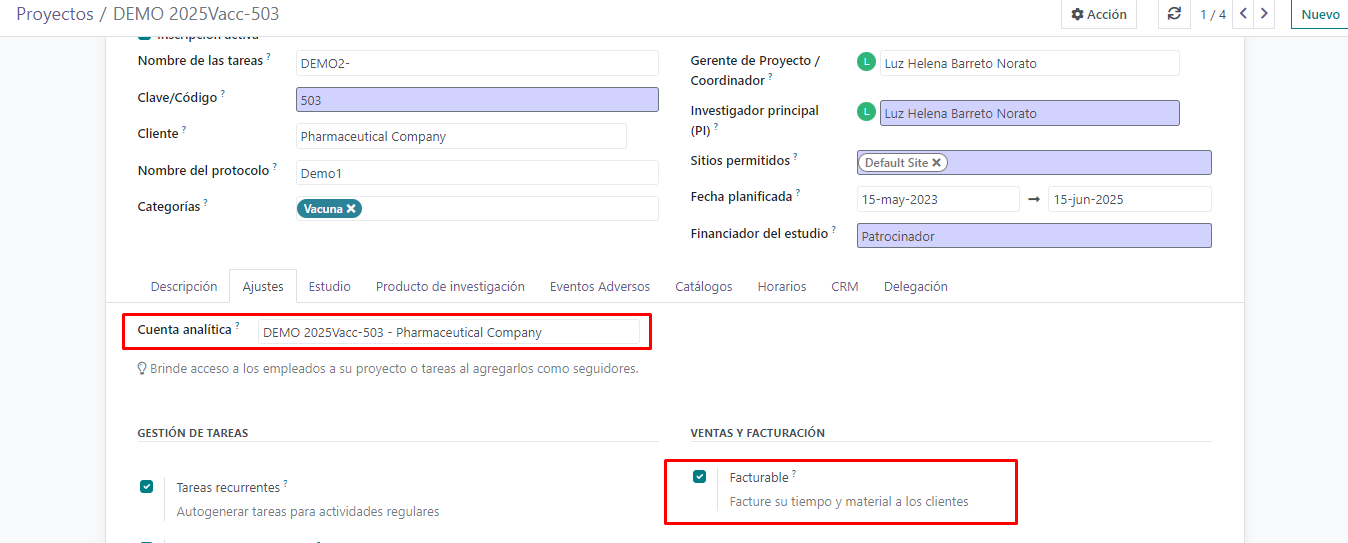 Facturación Configuración